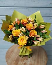 Букет цветов из:  Альстромерии и Розы #REPLACE_PRED# Жирнове