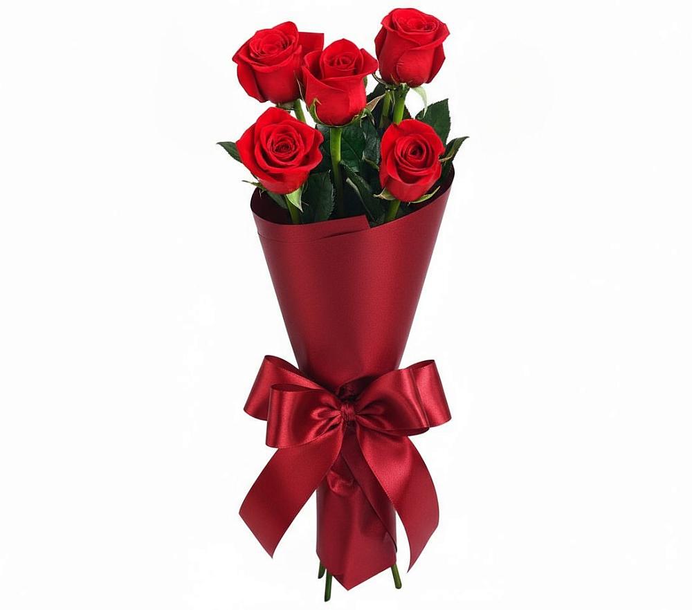 Букет 5 Красных роз Эдлесс Лав в Жирнове