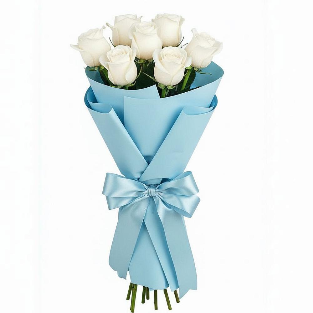 Букет 7 белых роз Проуд в Жирнове