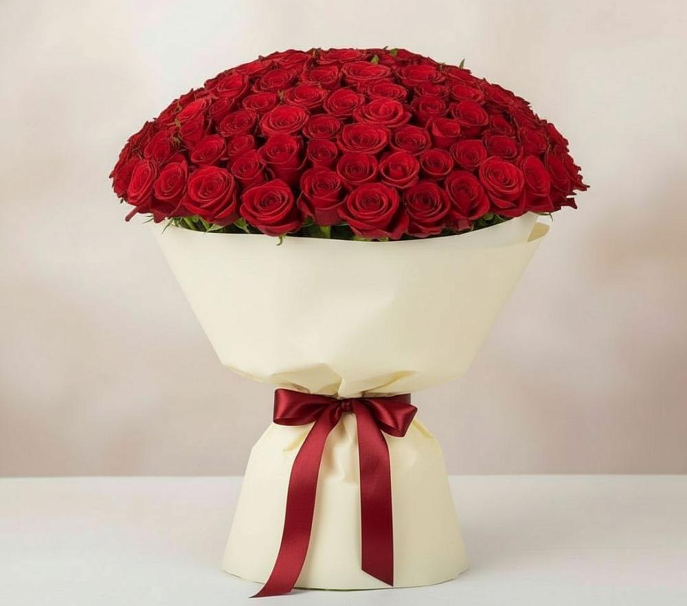 Букет 101 Красная роза Милано в Жирнове