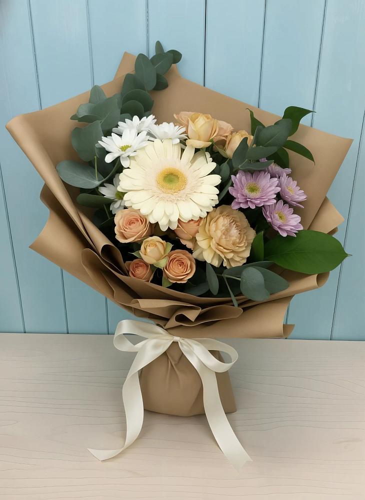 Букет цветов из: Герберы и Хризантемы в Жирнове