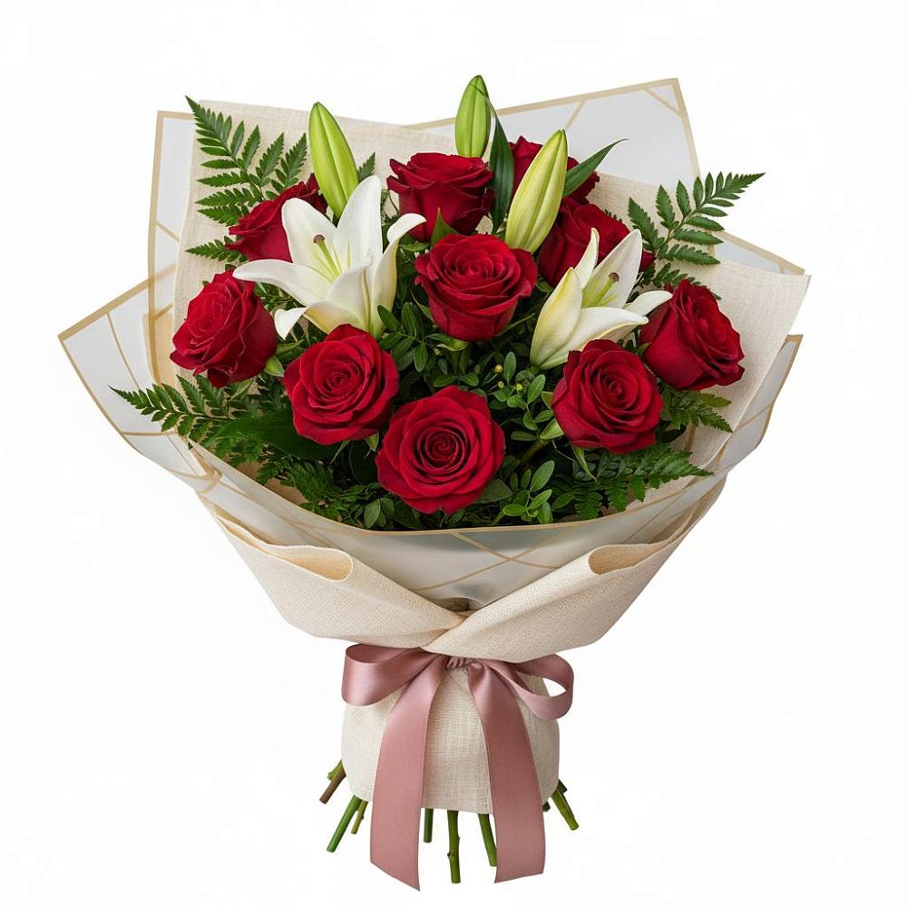 Букет цветов из: Лилии и Розы в Жирнове