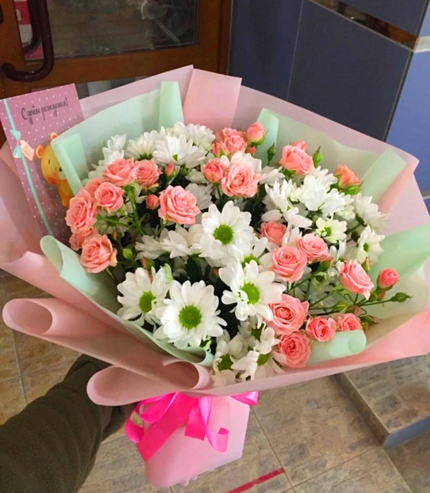 Букет цветов из: Розы и Хризантемы в Жирнове