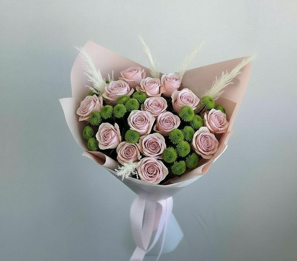 Букет цветов из: Розы и Хризантемы в Жирнове