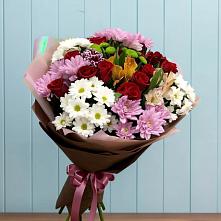 Букет цветов из:  Розы, Хризантемы и Альстромерии в Жирнове