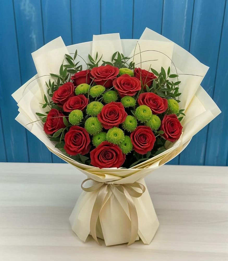 Букет цветов из: Розы и Хризантемы в Жирнове